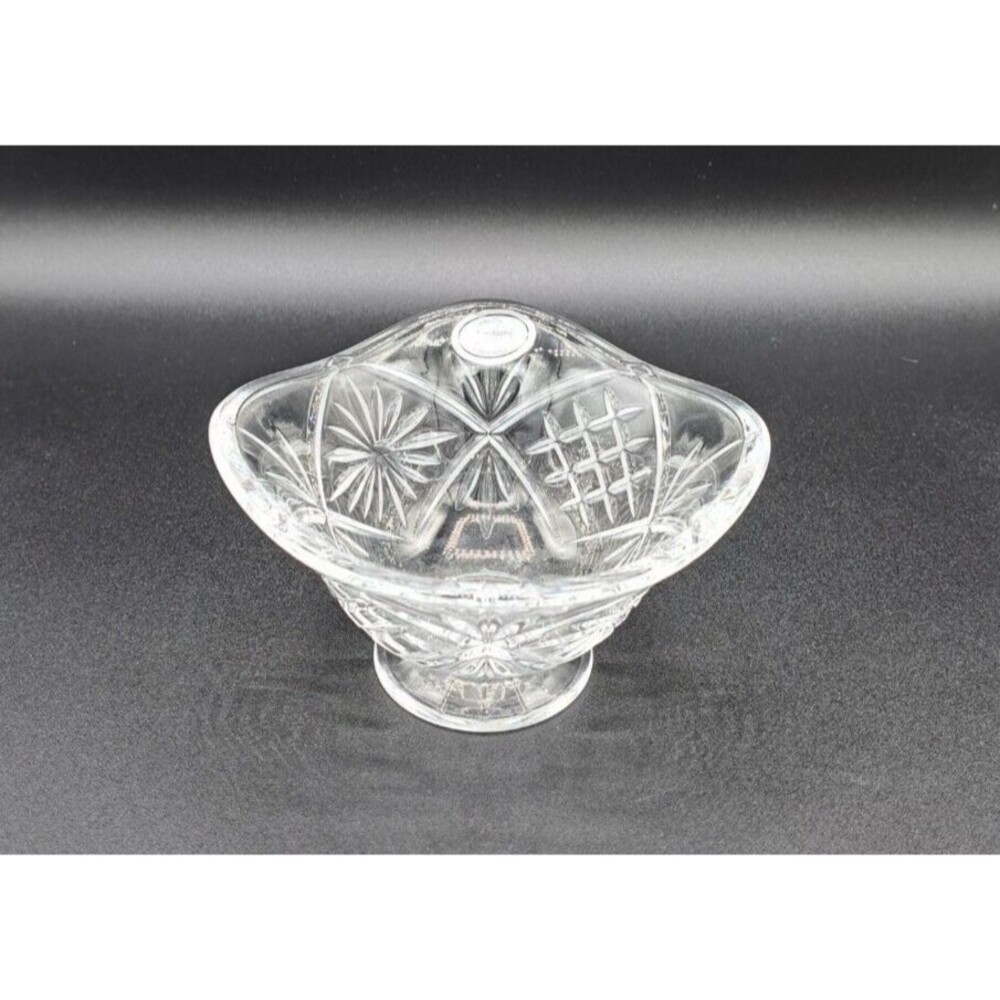 Gorham Czech Floral & Fence Square Crystal Bowl Candy Dish (Small) 5" Clear